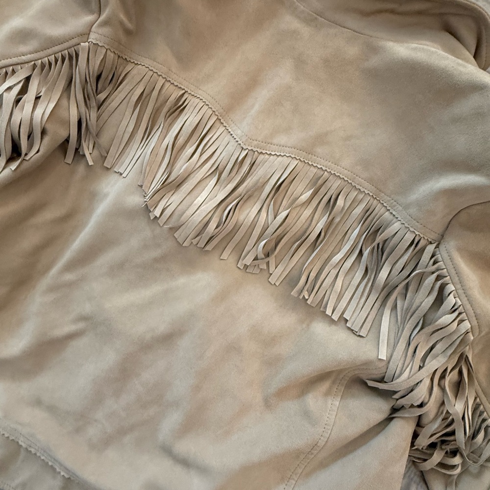 Ralph Lauren Camel Suede Leather Jacket Western Style Boho Fringe - Picture 5 of 17